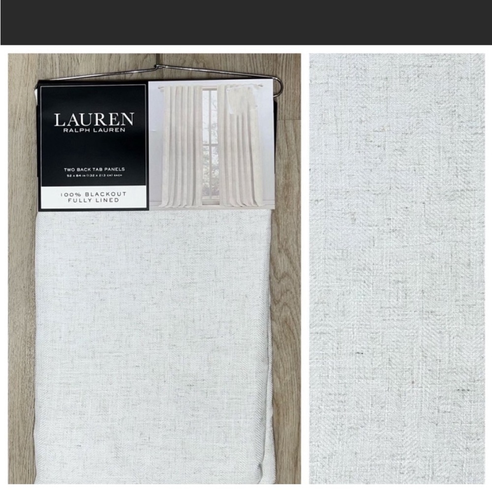COPY - Ralph Lauren beige Herringbone Blackout Curtains